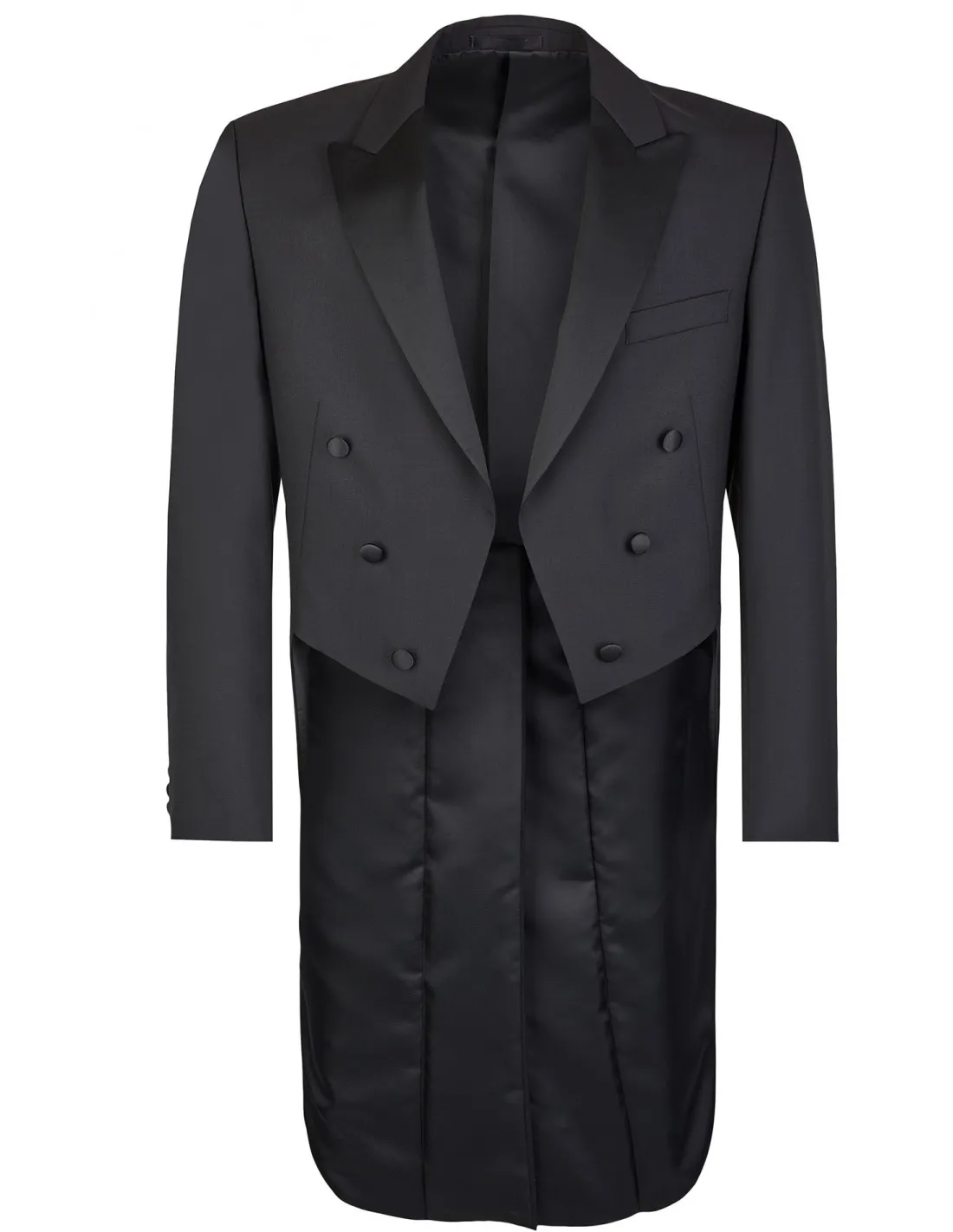 Abito frack sartoriale in pura lana nero originale
