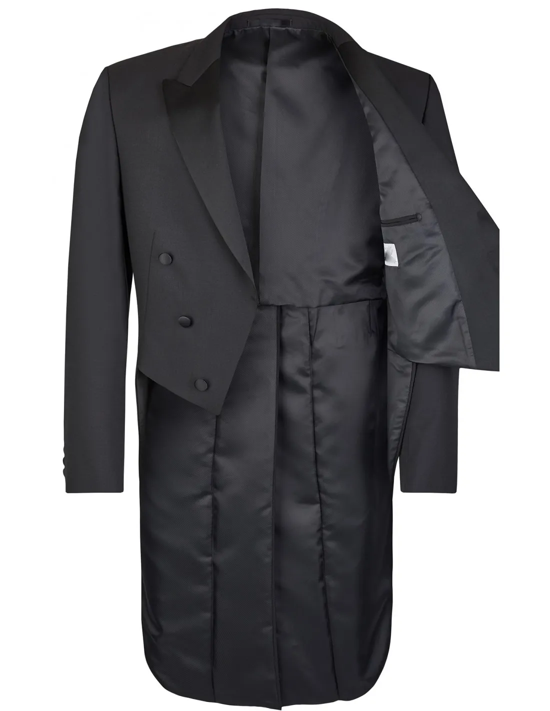 Abito frack sartoriale in pura lana nero originale