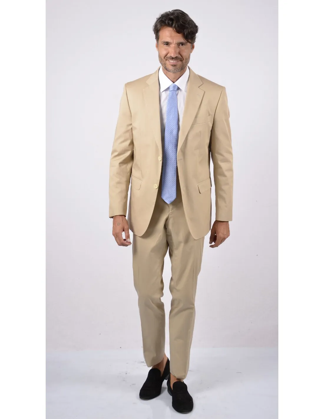 Abito in cotone beige sabbia