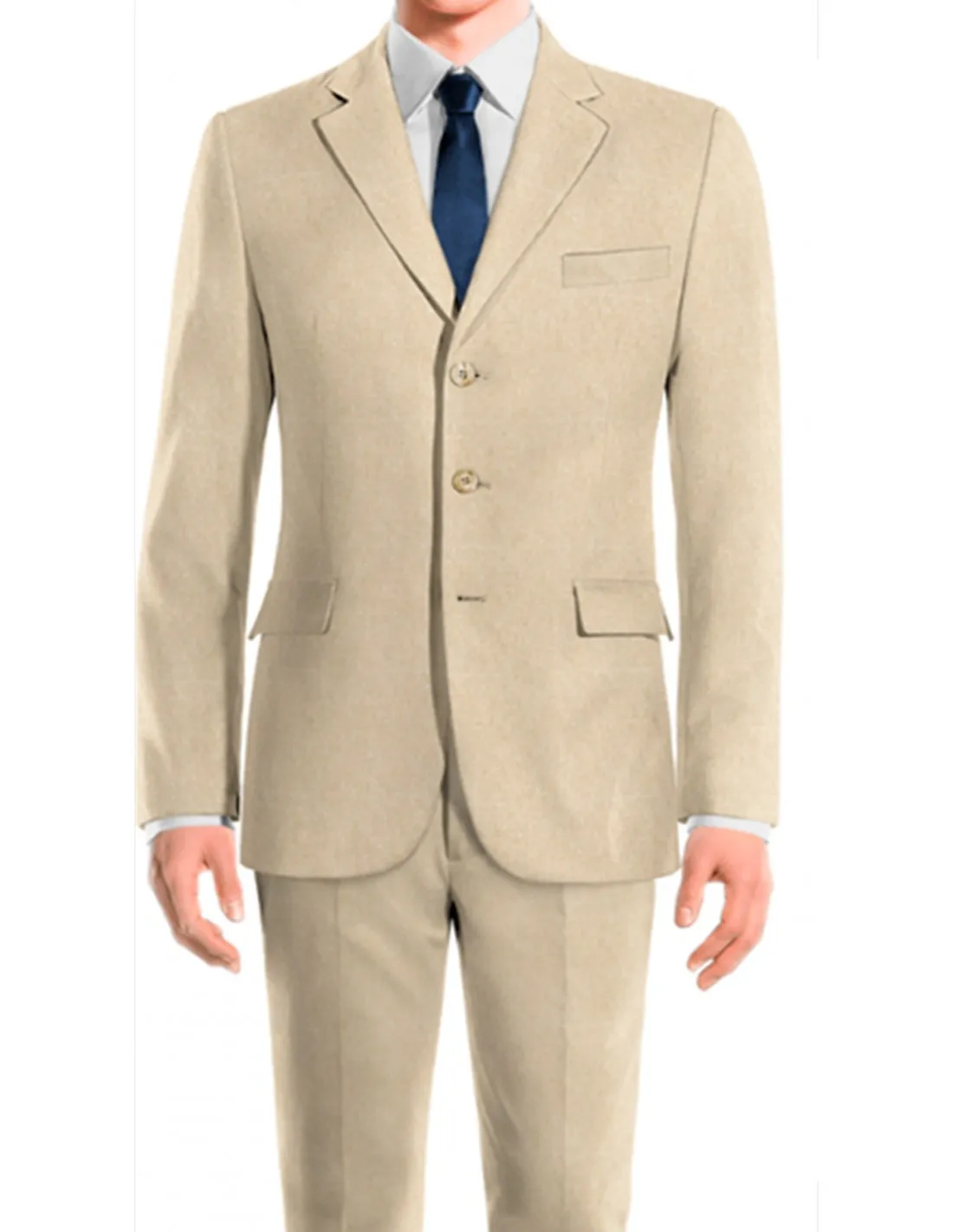 Abito in lana tela  3 bottoni beige