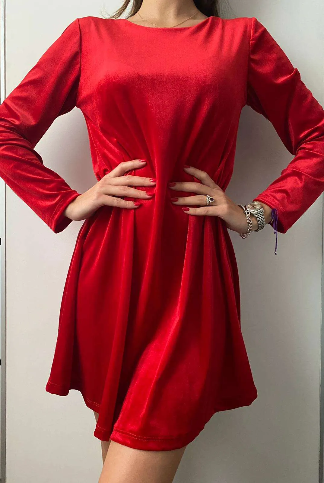 Abito rosso in ciniglia