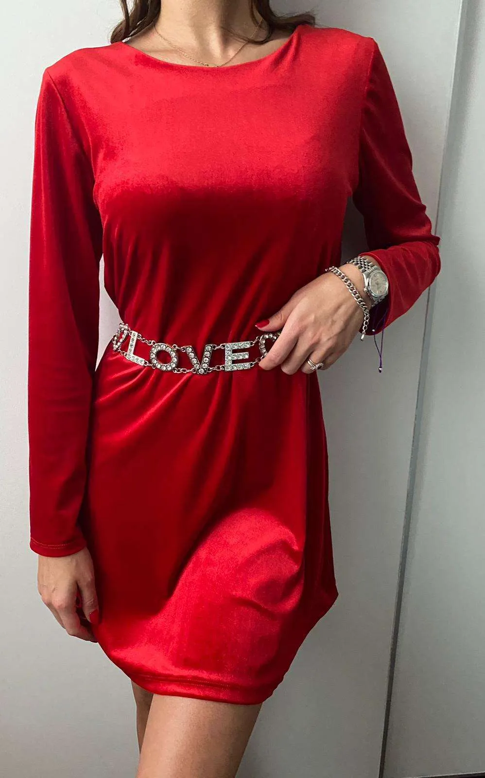 Abito rosso in ciniglia
