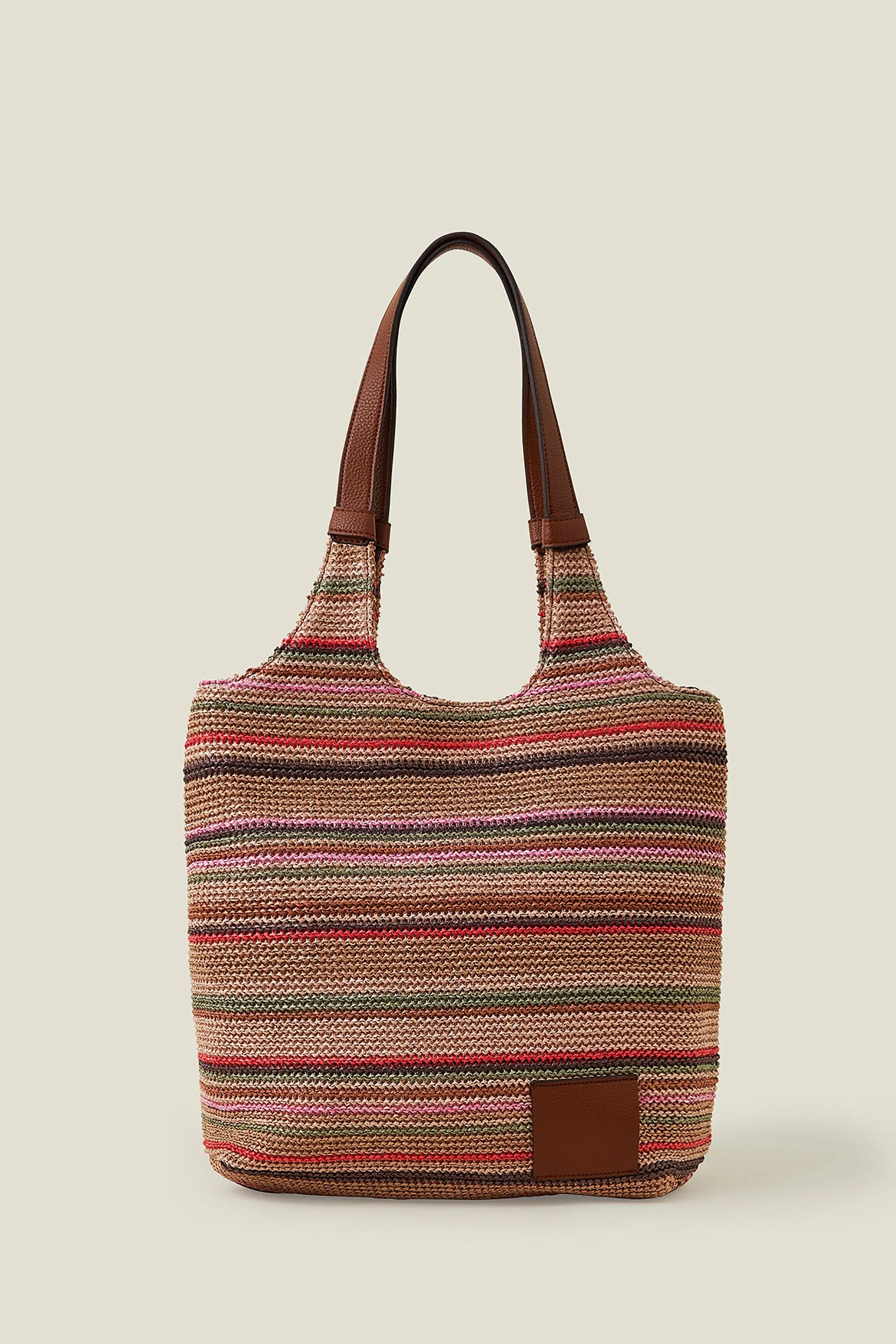 Accessorize A righe - Borsa con spalle in rafia