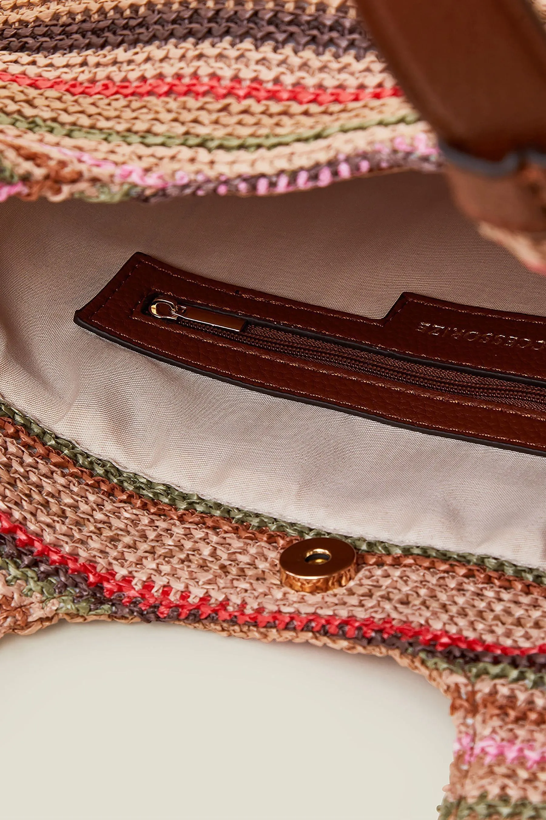 Accessorize A righe - Borsa con spalle in rafia