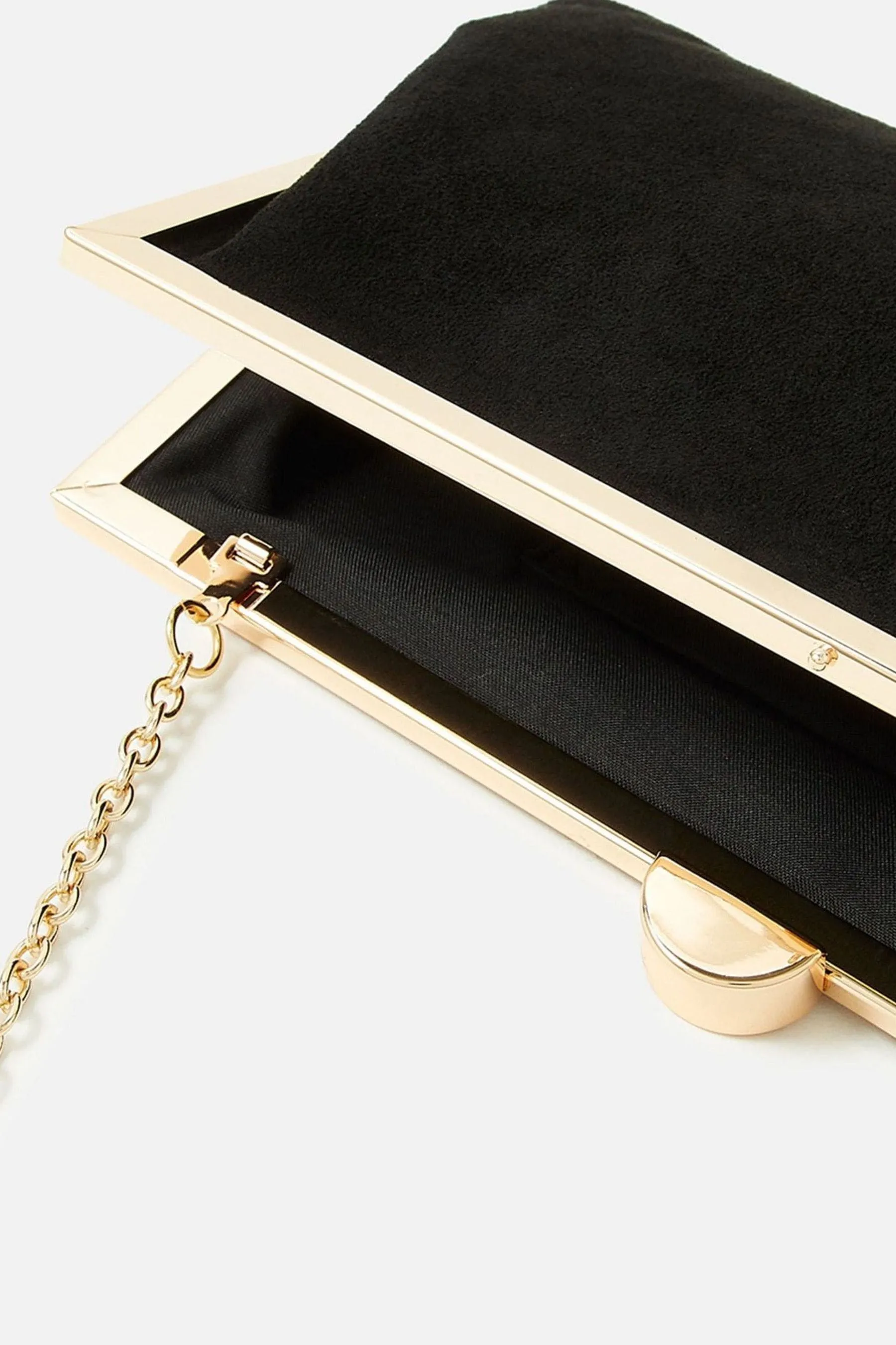 Accessorize - Borsa a pochette scamosciata con fermaglio