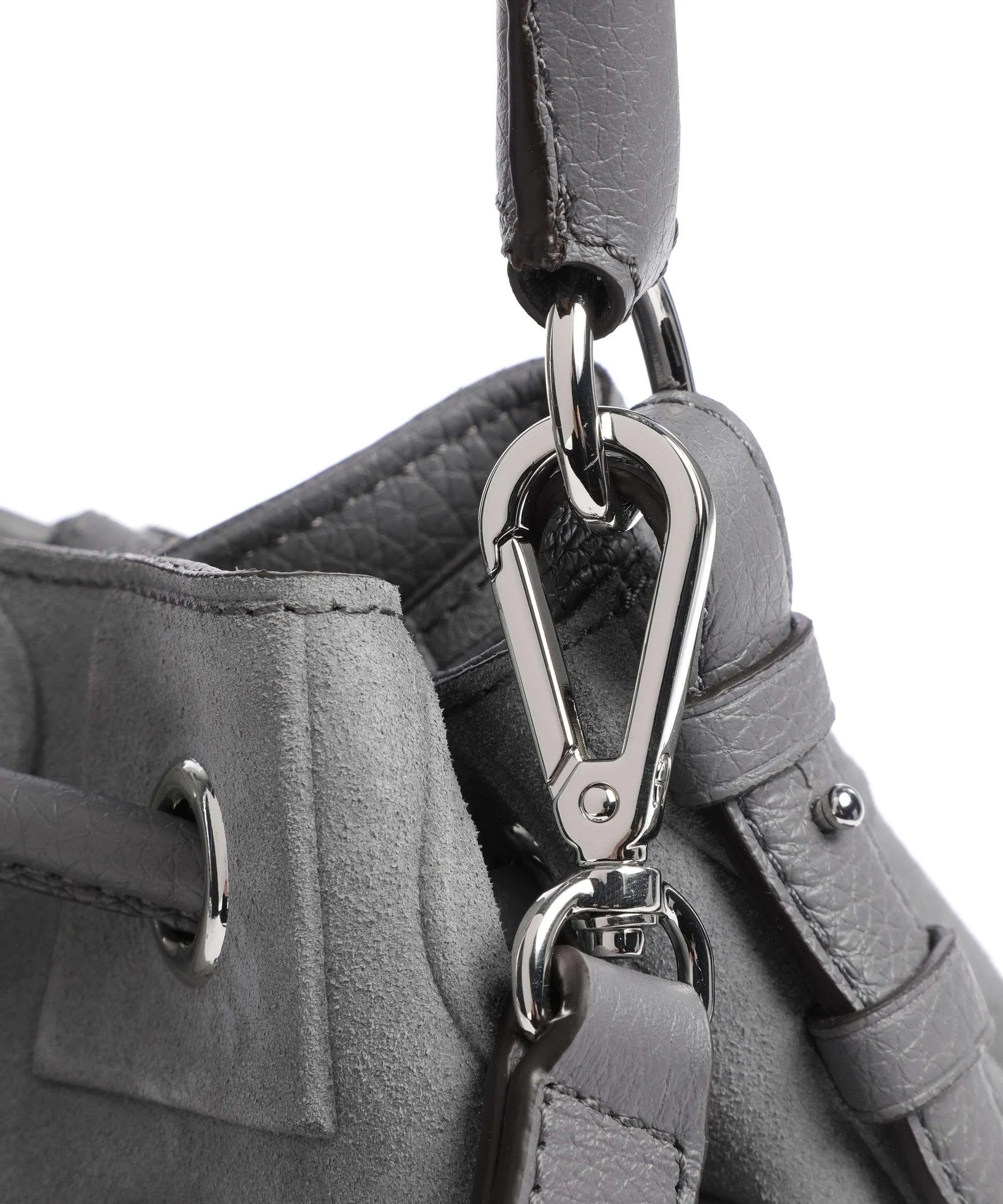  Aigner Estella M Borsa a secchiello pelle scamosciata grigio  