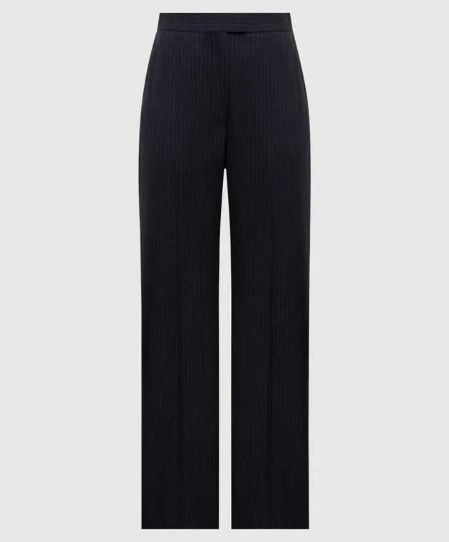 Alexander McQueen Pantaloni in lana a righe grigie 798008QJAEI