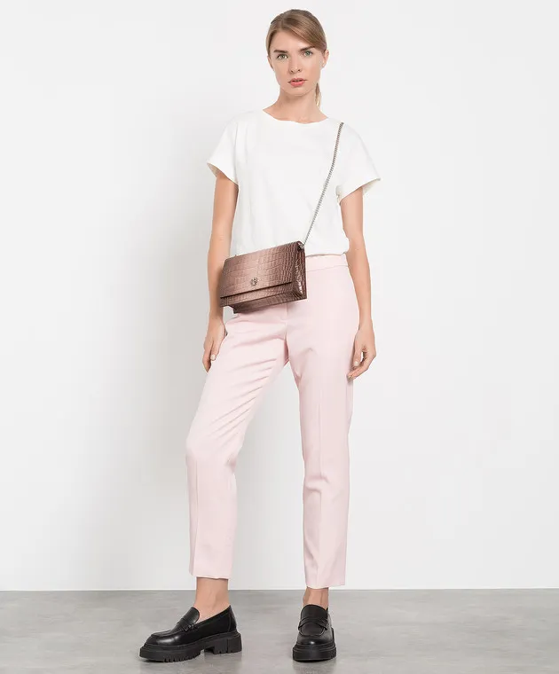 Alexander McQueen Pantaloni in lana rosa 584968QJAAC