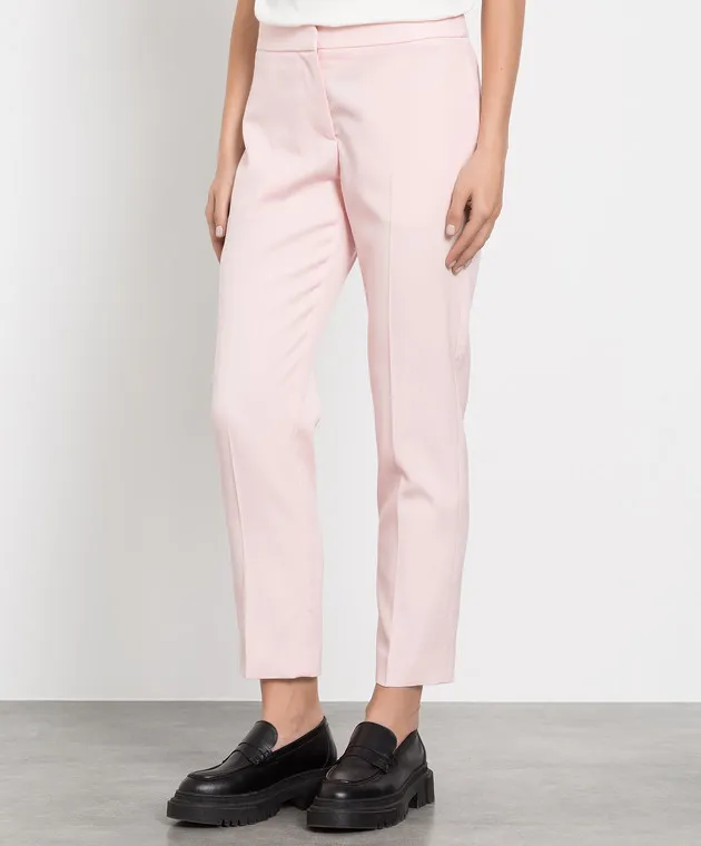 Alexander McQueen Pantaloni in lana rosa 584968QJAAC