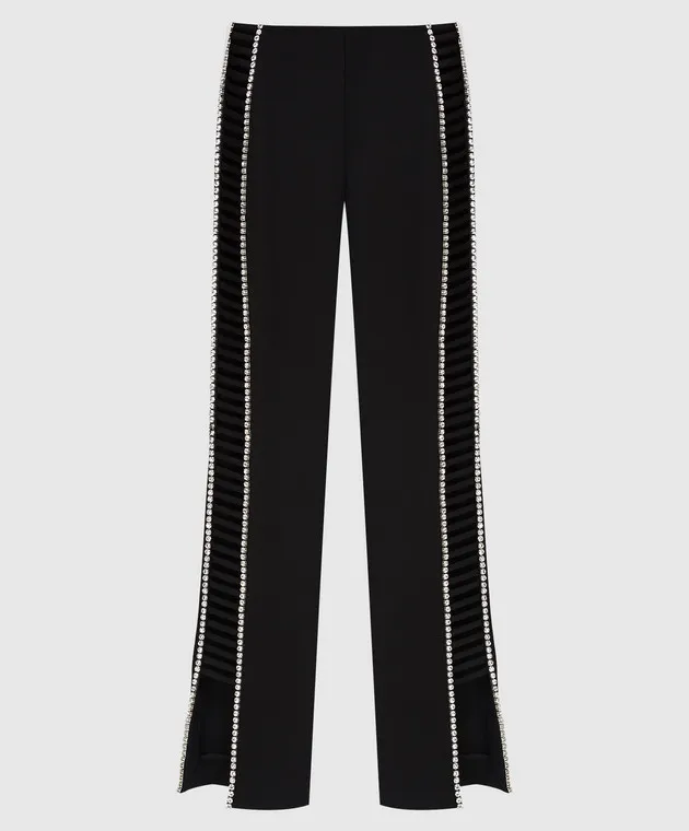 AREA Pantaloni in lana con intagli e strass 2201P26108