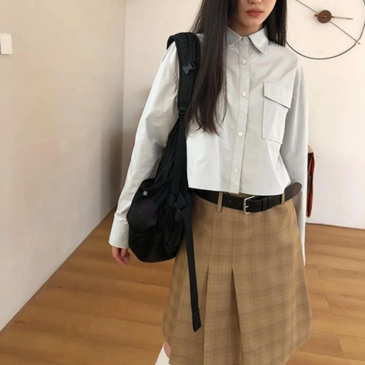 Autunno  Gonne Donna Stile Preppy Faldas Pieghettato Kawaii Elegante Allmatch Plaid Semplice Stile al ginocchio Streetwear