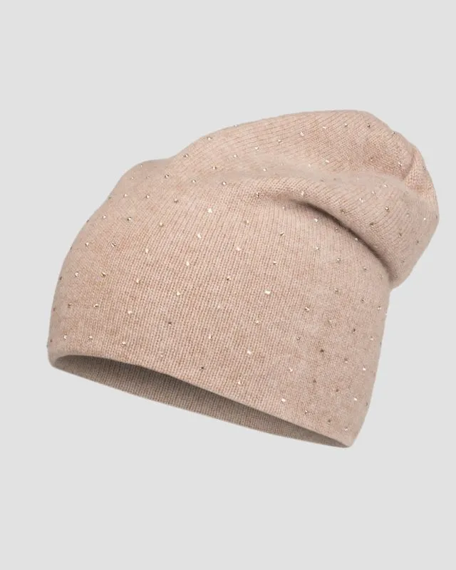 Berretto marrone in cashmere da donna William Sharp