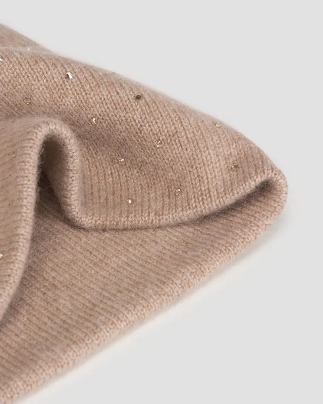 Berretto marrone in cashmere da donna William Sharp
