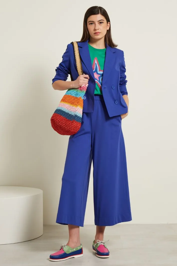 Blazer cropped in jersey