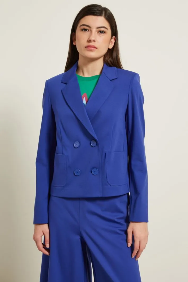 Blazer cropped in jersey