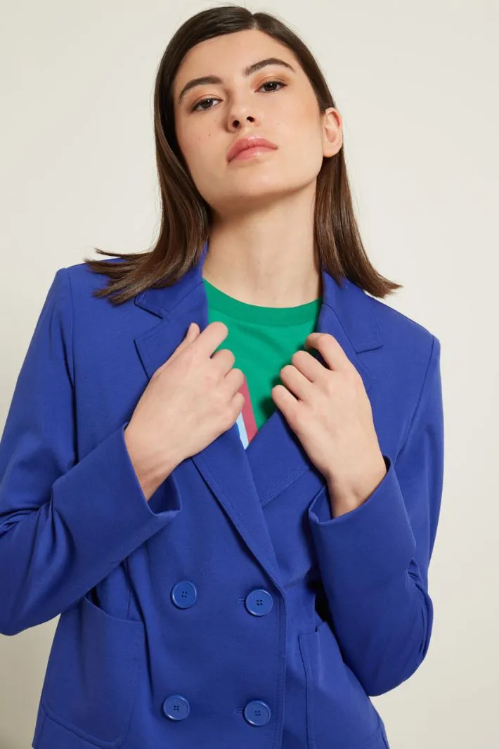 Blazer cropped in jersey