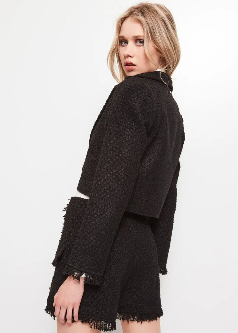 Blazer in bouclé di misto cotone