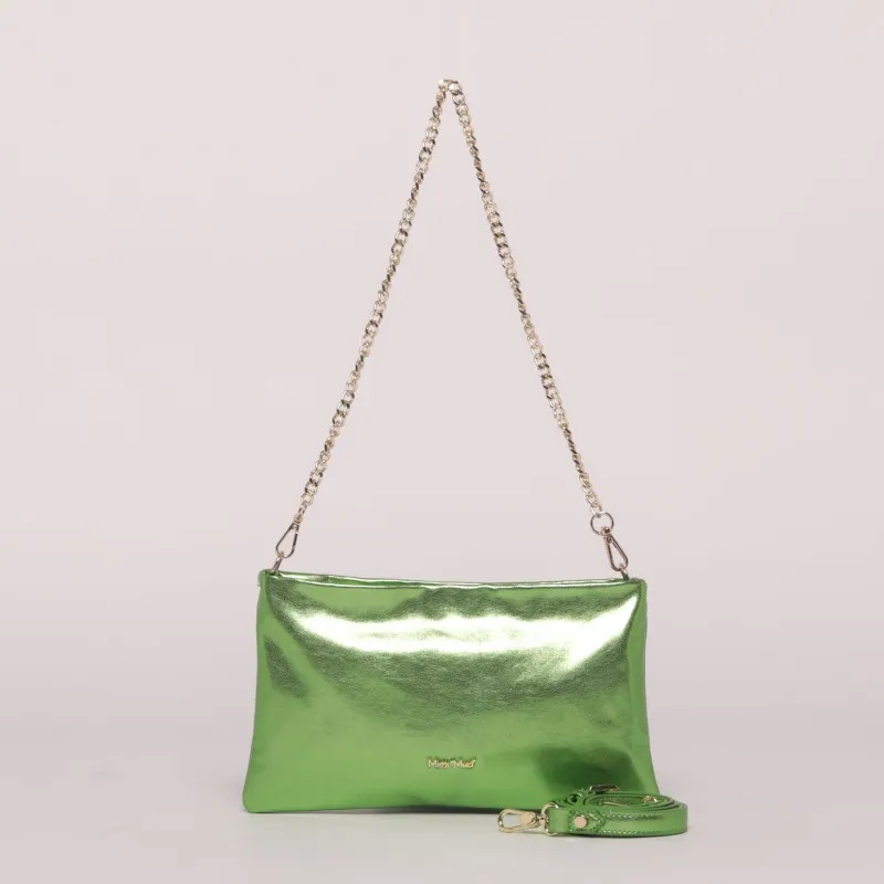 BORSA A BUSTA LAMINATO VERDE MENTA