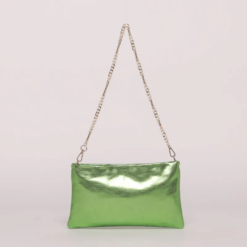 BORSA A BUSTA LAMINATO VERDE MENTA