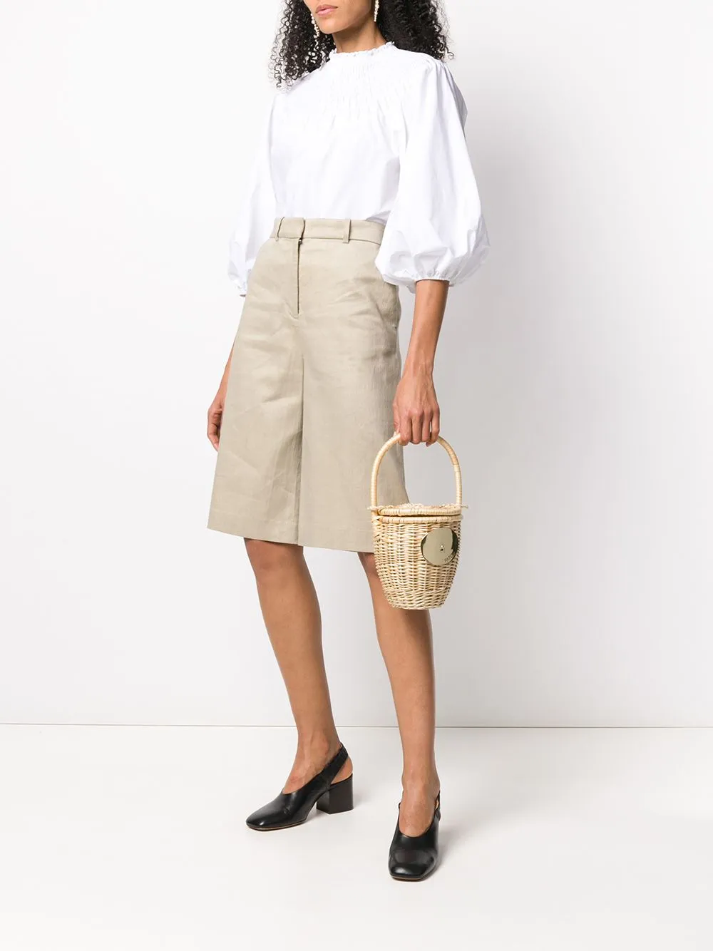 Borsa a secchiello intrecciata Patou in beige - donna