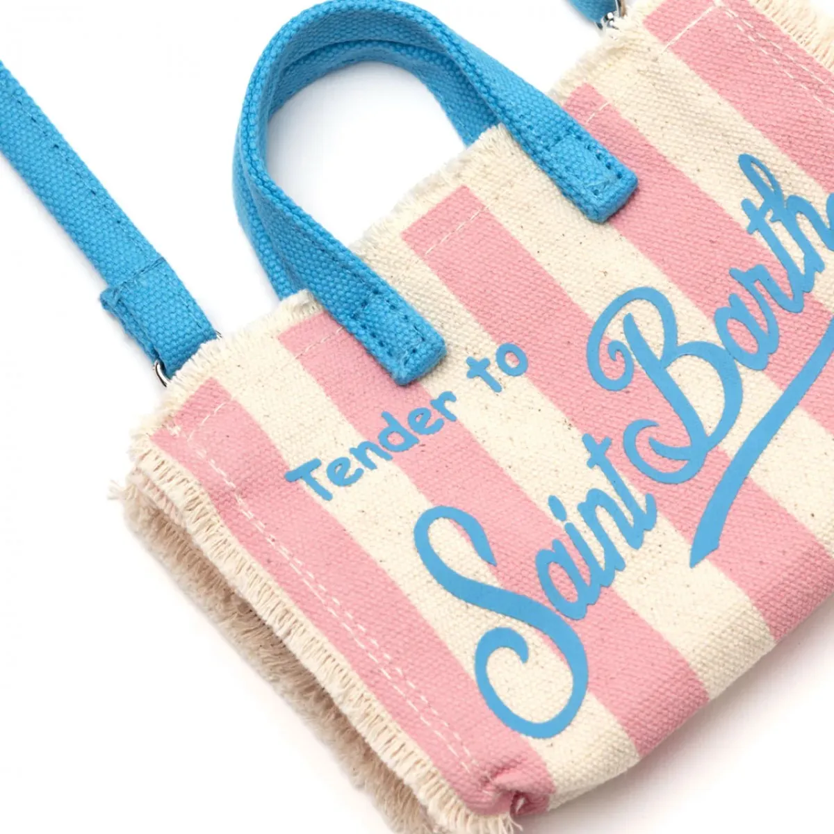 Borsa Phone Bag A Righe In Canvas