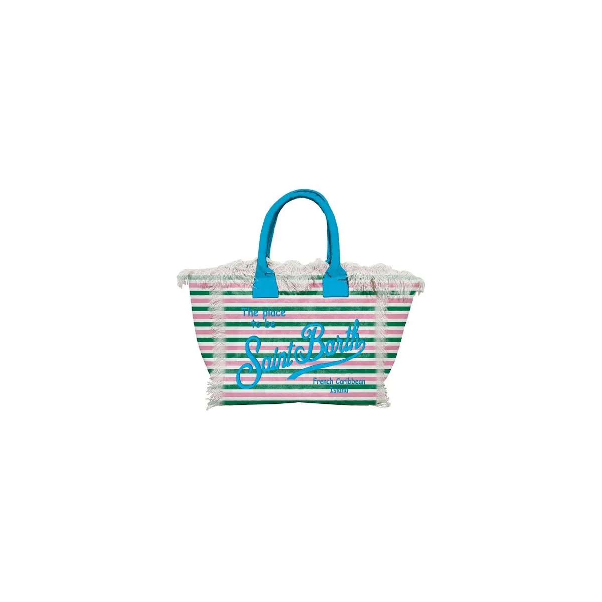 Borsa Vanity in Canvas a Righe Multicolor