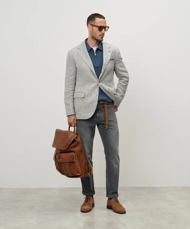 Brunello Cucinelli Maglione in cashmere blu M2229525