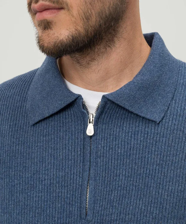 Brunello Cucinelli Maglione in cashmere blu M2229525