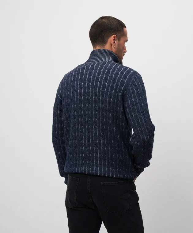 Brunello Cucinelli Maglione in cashmere blu M22700604