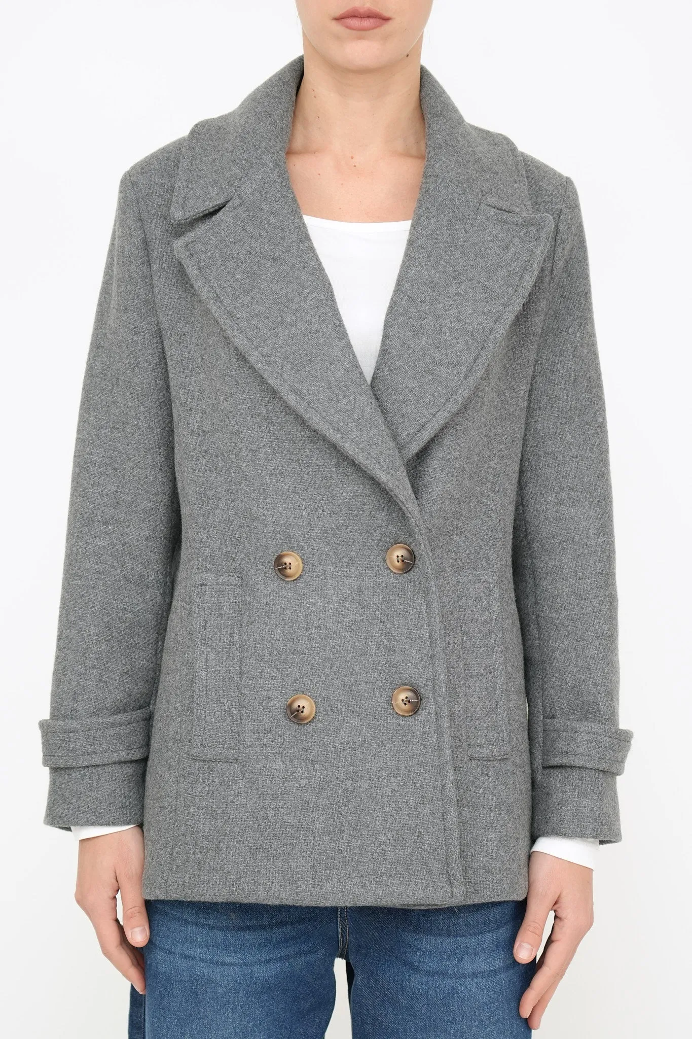 Bulier-Cappotto Flare doppio petto - Pietra