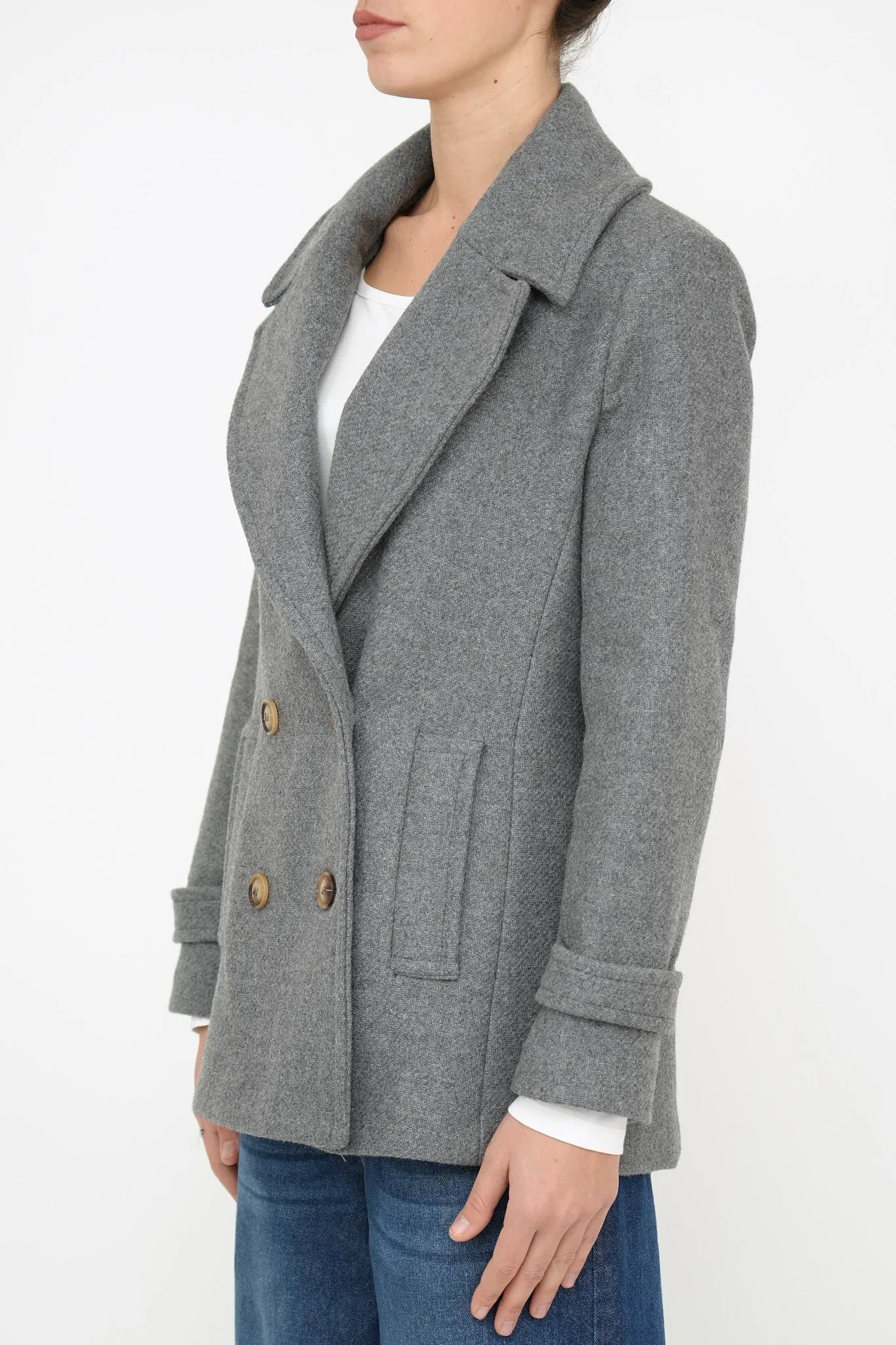 Bulier-Cappotto Flare doppio petto - Pietra