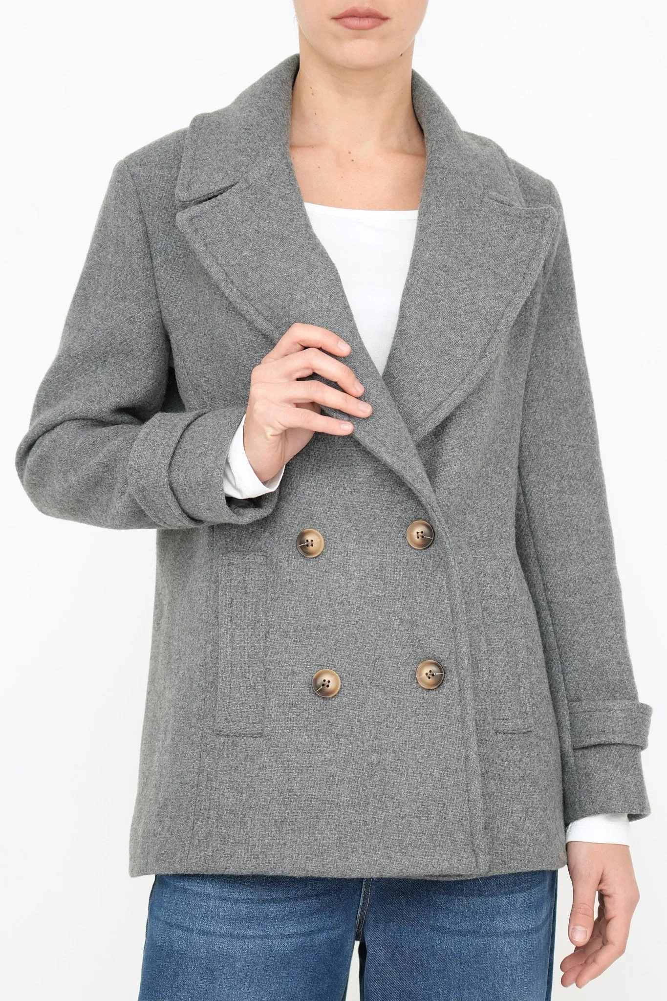 Bulier-Cappotto Flare doppio petto - Pietra