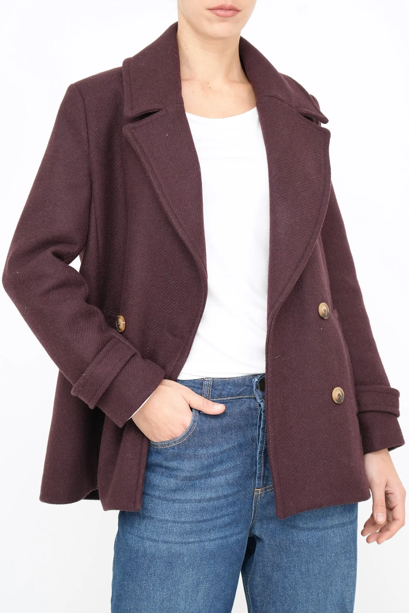 Bulier-Cappotto Flare doppio petto - Vino
