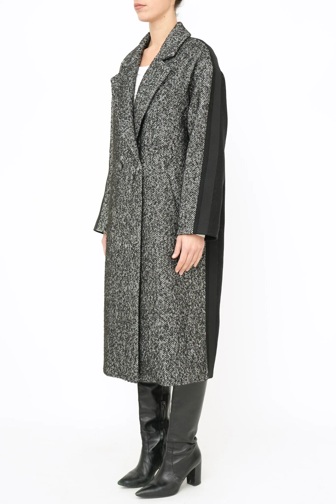 Bulier-Cappotto over spigato iconic - Bianco/Nero