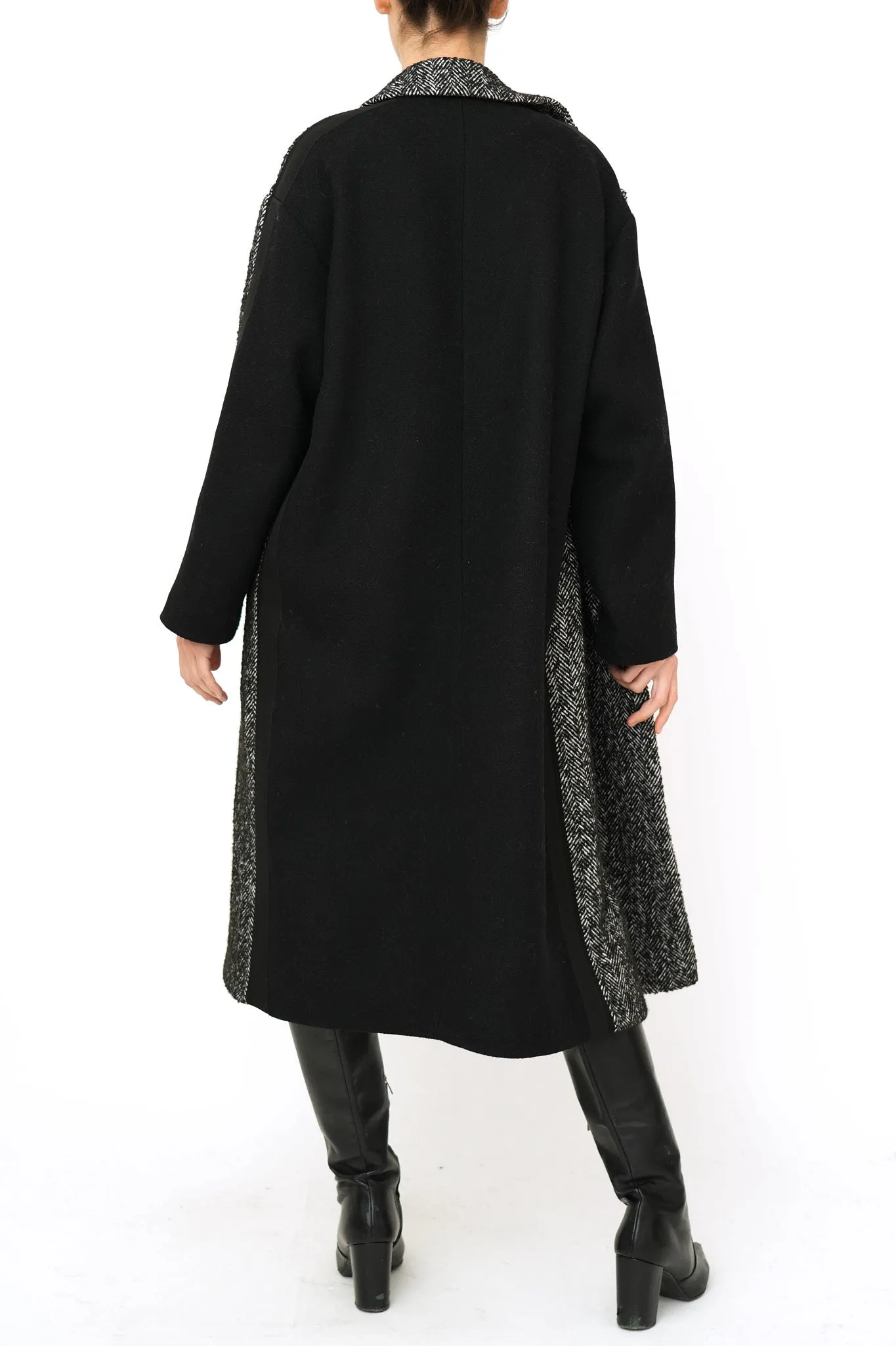 Bulier-Cappotto over spigato iconic - Bianco/Nero
