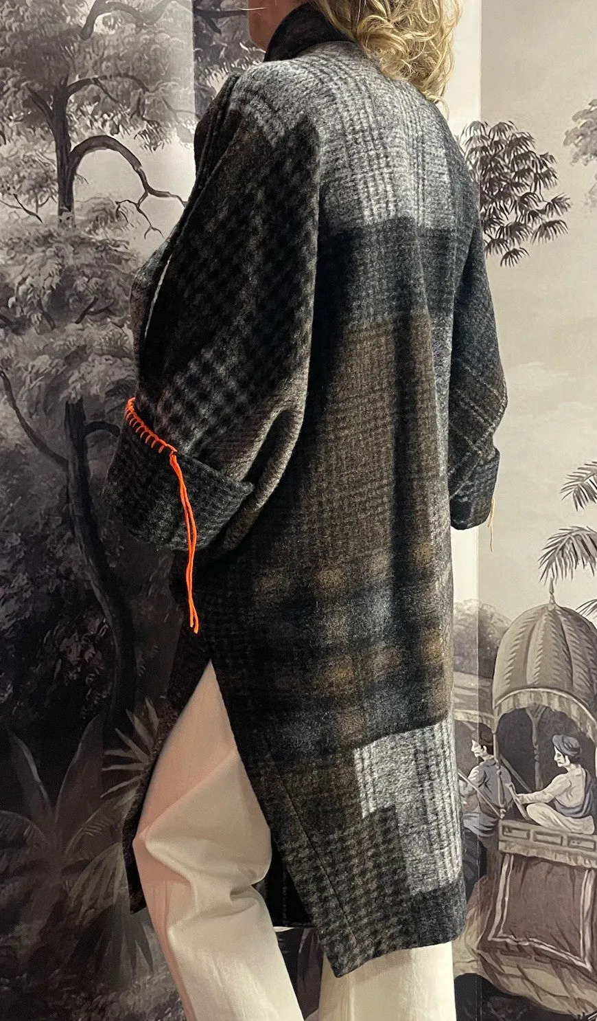 BYE cappotto over stampa patchwork