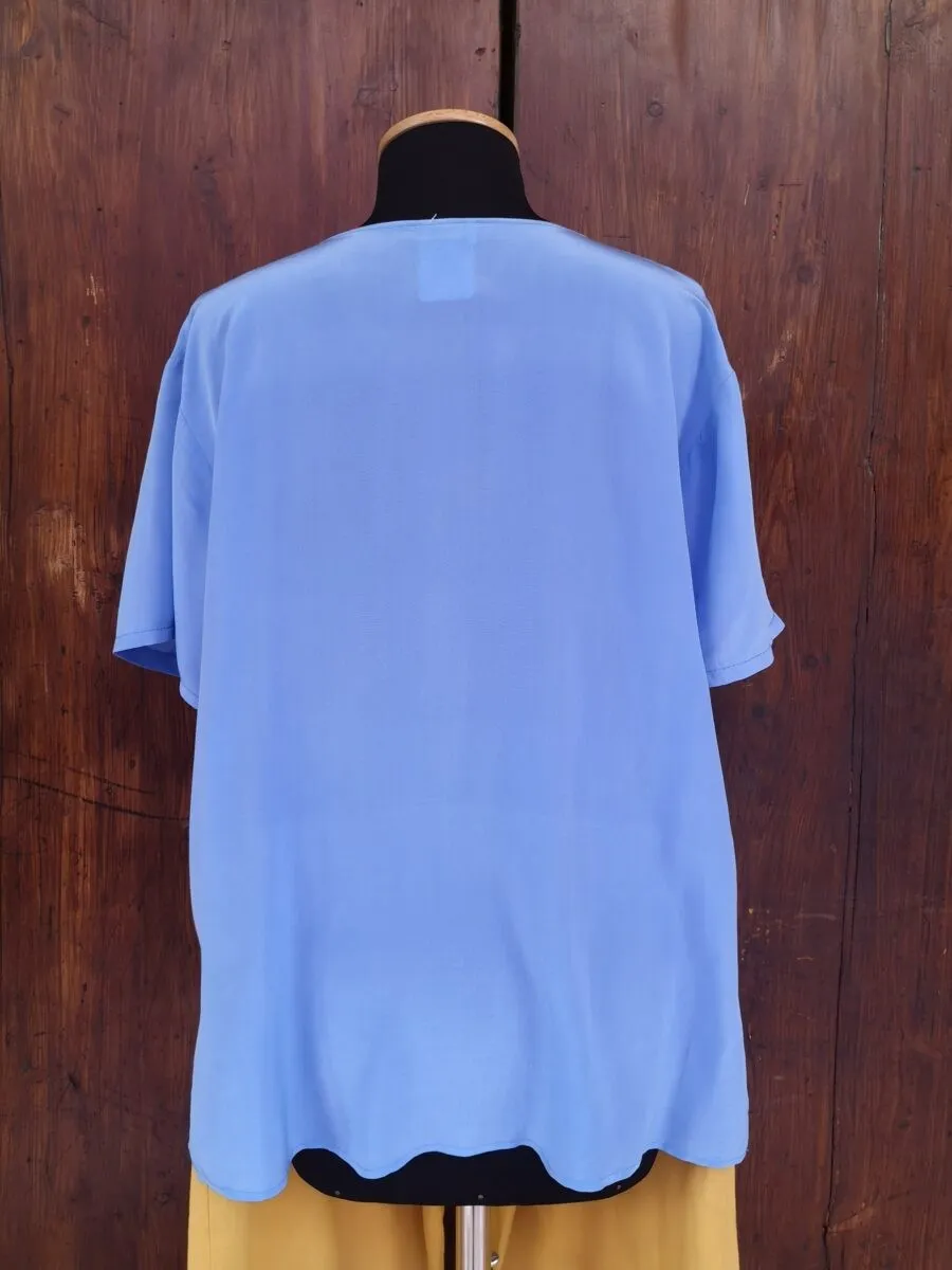 Camicia in seta azzurro cielo