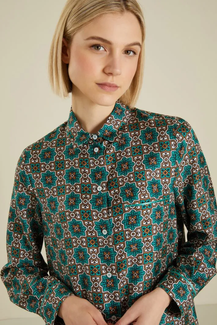 Camicia in twill di seta