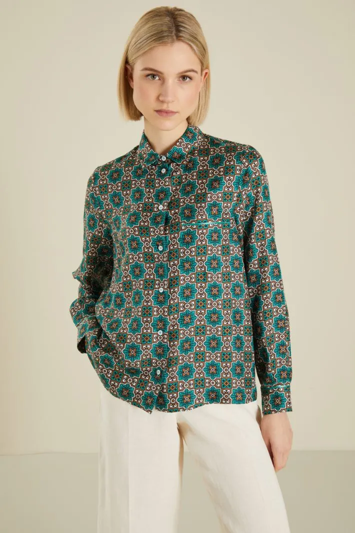Camicia in twill di seta