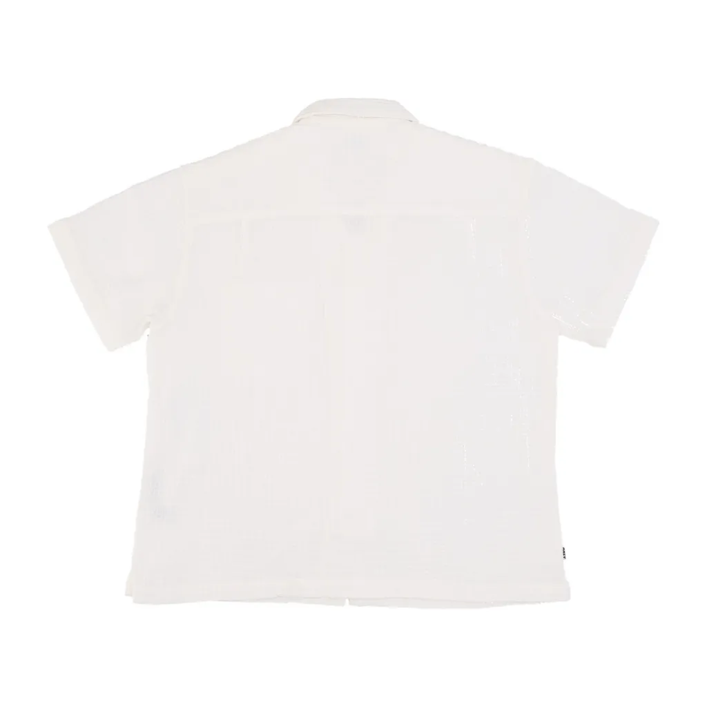 camicia manica corta uomo balance woven shirt UNBLEACHED