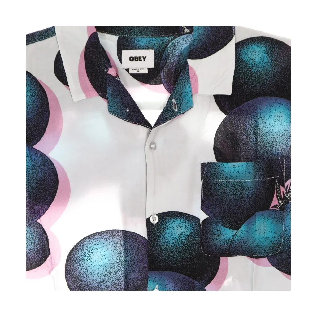 camicia manica corta uomo blueberries woven WHITE/MULTI