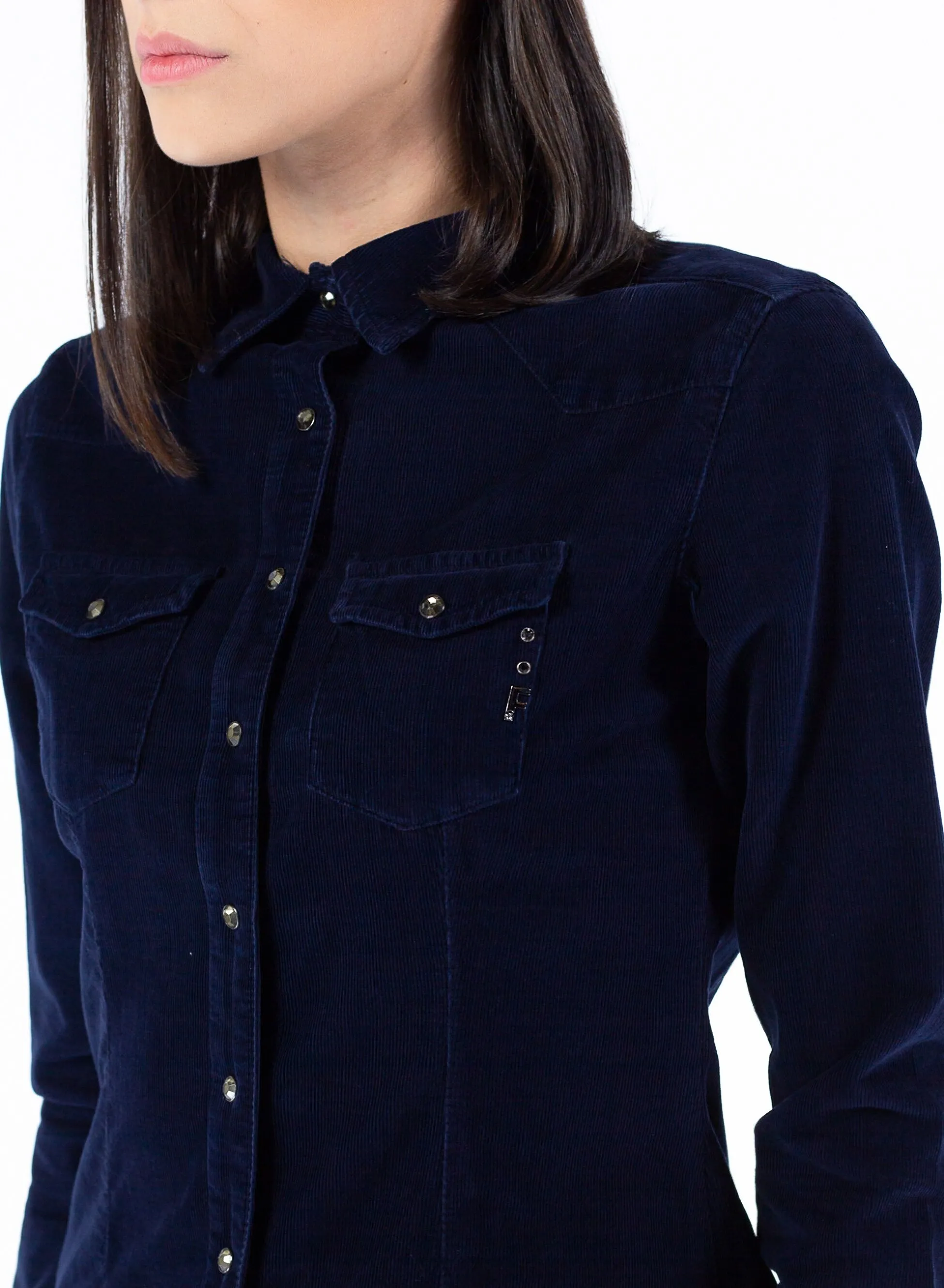camicia regular in velluto mille righe