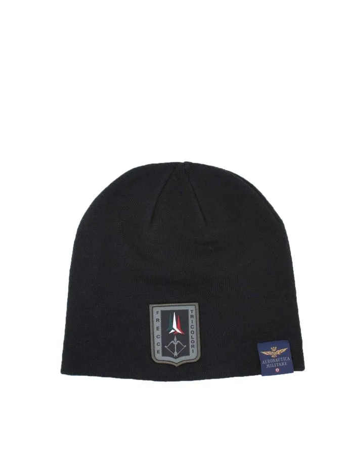 Cappellino cuffia in lana con patch
