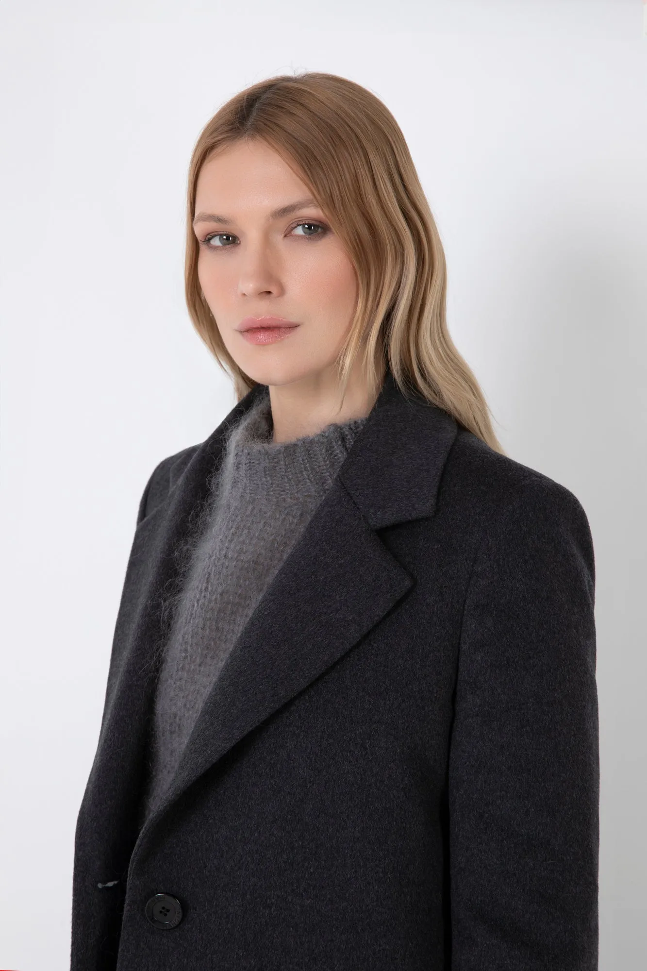 CAPPOTTO DRITTO  MISTO CACHEMIRE