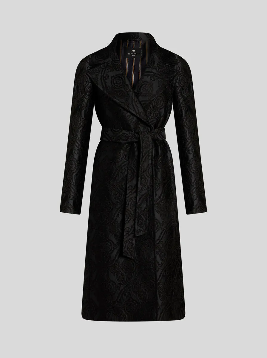 CAPPOTTO IN CINIGLIA JACQUARD CON CINTURA
