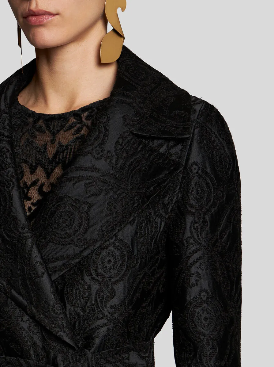 CAPPOTTO IN CINIGLIA JACQUARD CON CINTURA