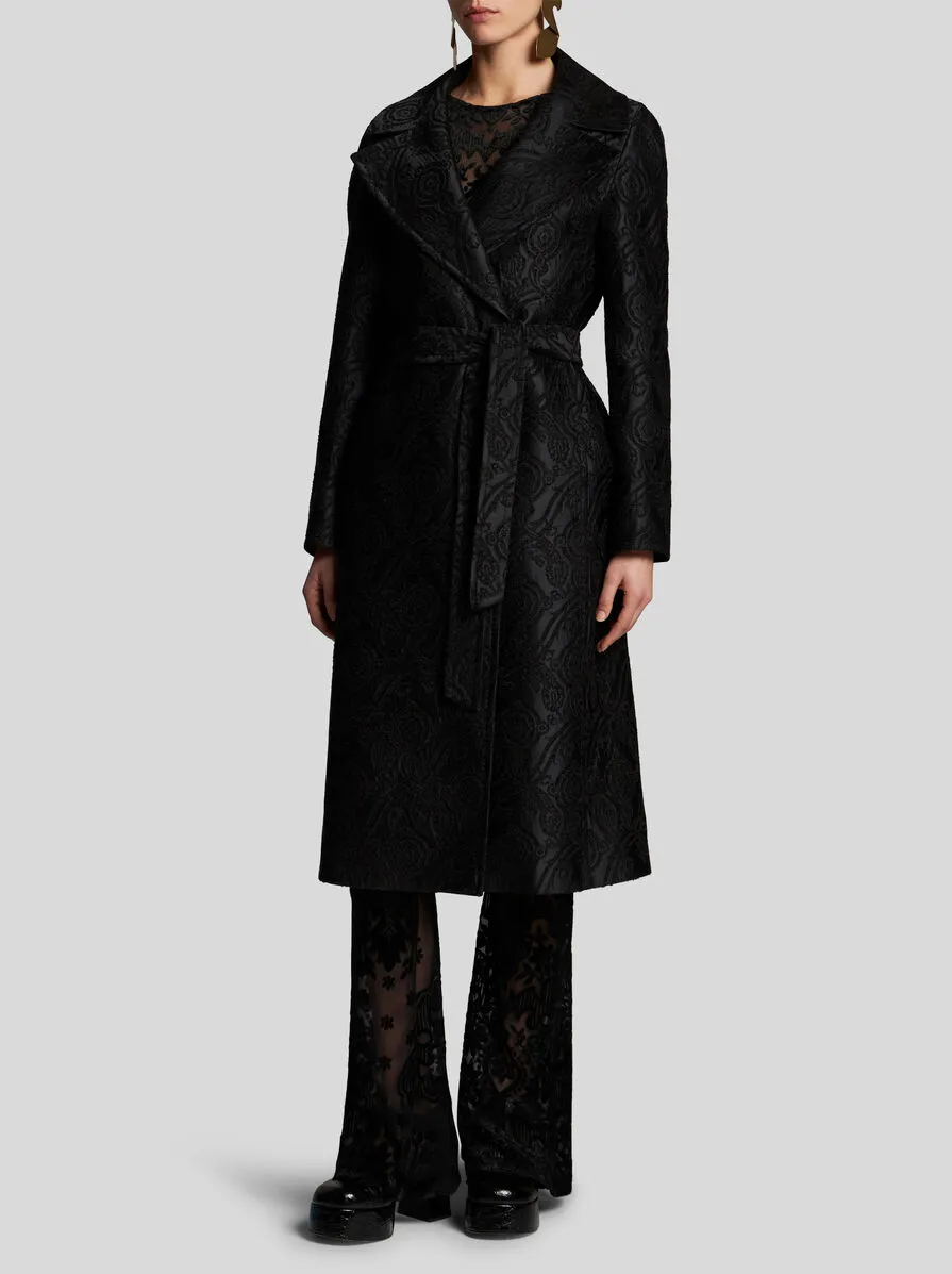 CAPPOTTO IN CINIGLIA JACQUARD CON CINTURA