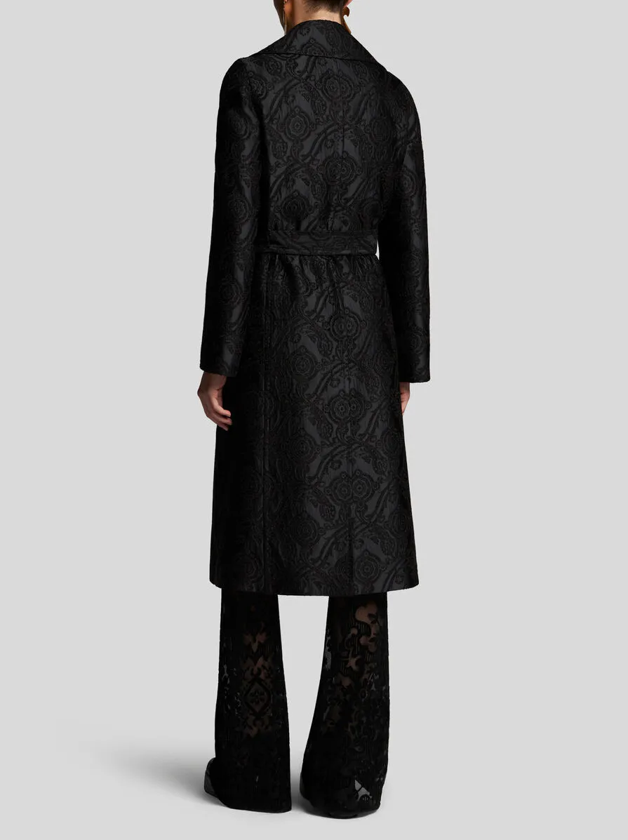 CAPPOTTO IN CINIGLIA JACQUARD CON CINTURA