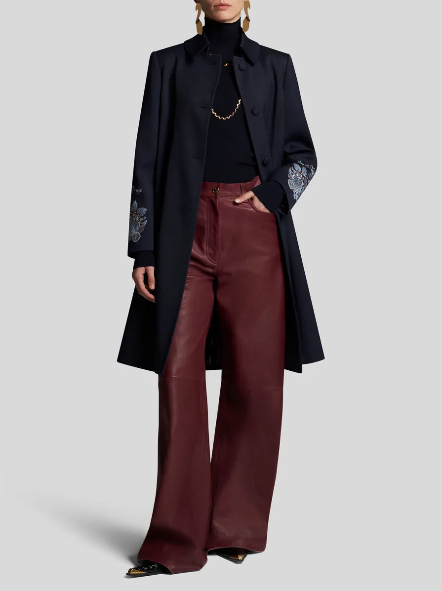 CAPPOTTO IN GABARDINA CON RICAMI