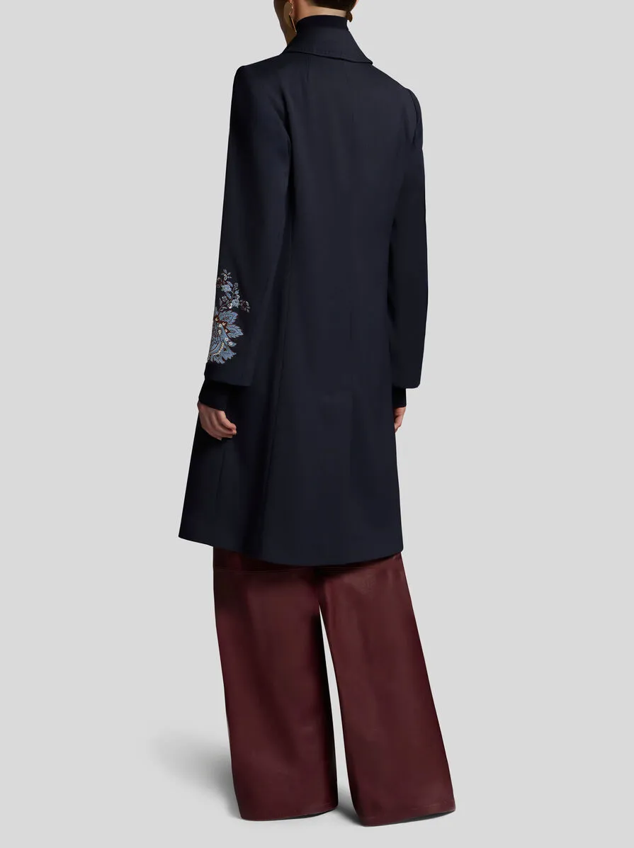 CAPPOTTO IN GABARDINA CON RICAMI